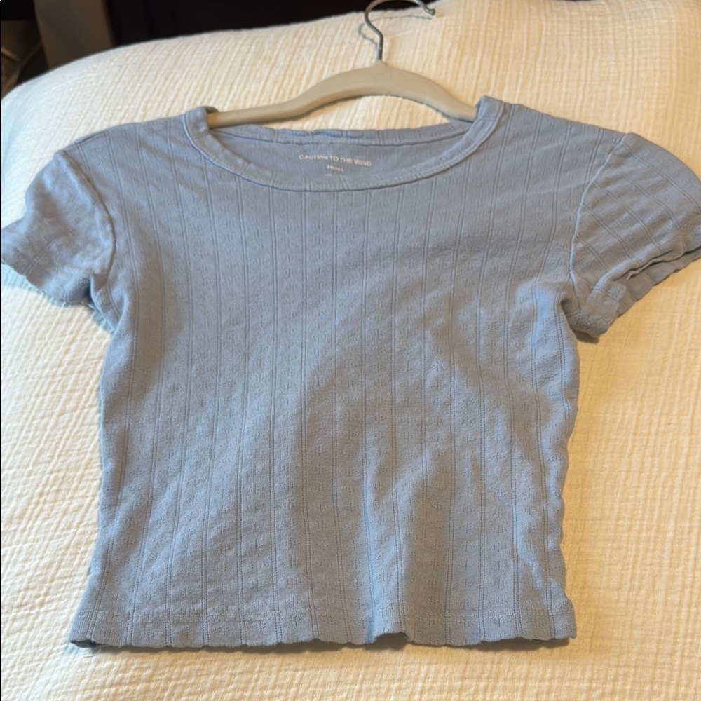 Light Blue Cropped T-Shirt